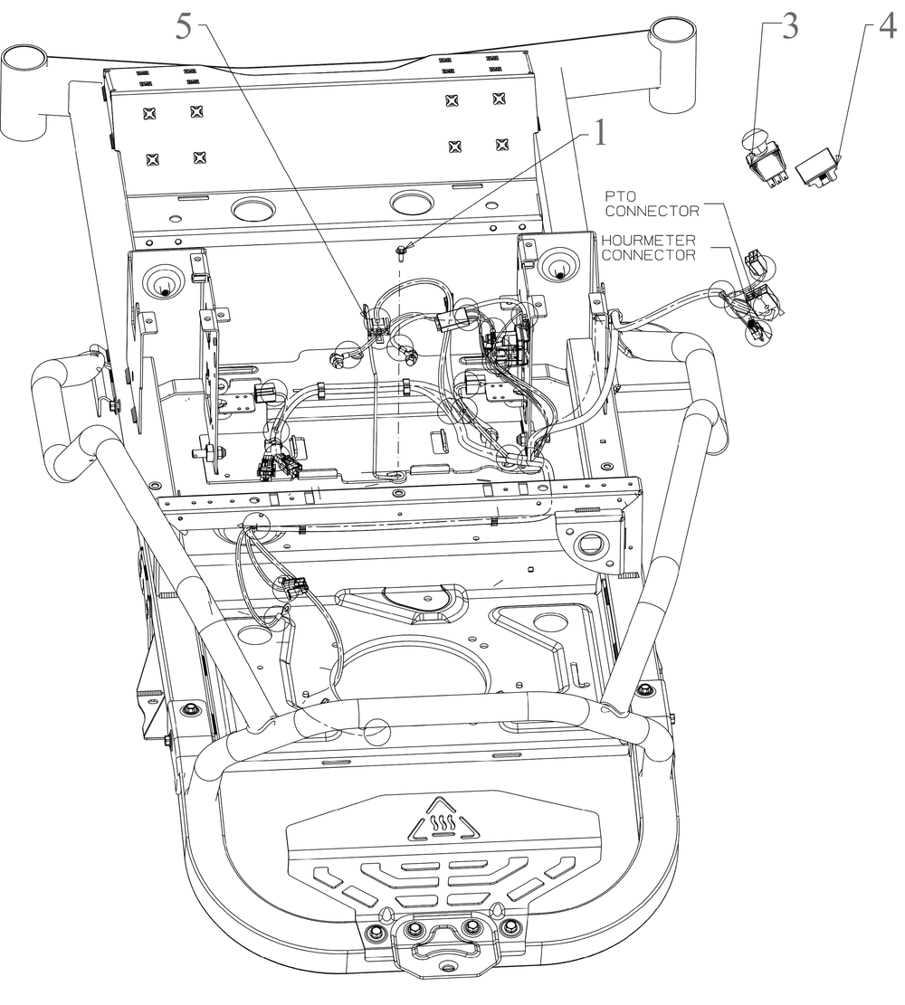 Pto Switch/Dash Plug Diagram and Parts List for ZT1-54KH (17CM210)(2021) Cub Cadet Lawn Tractor